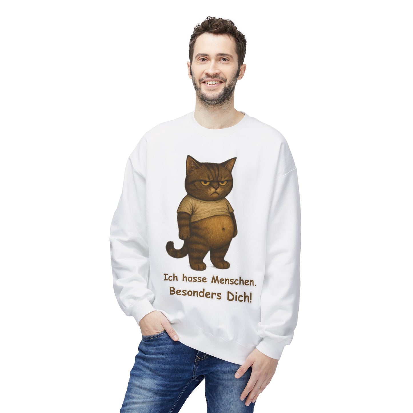 Ich hasse Menschen Unisex Sweatshirt (80 % ringgesponnene Baumwolle)