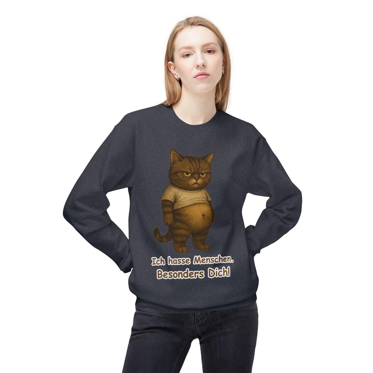 Ich hasse Menschen Unisex Sweatshirt (80 % ringgesponnene Baumwolle)