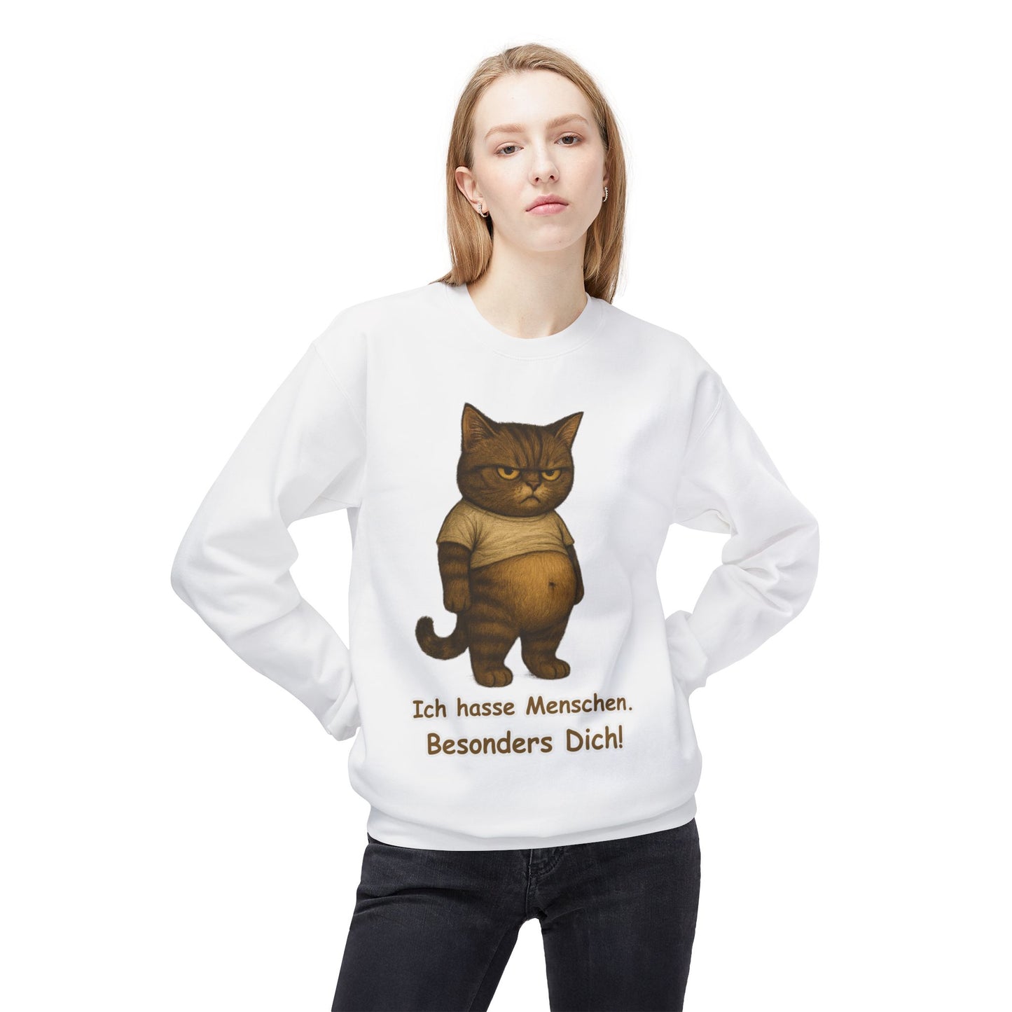 Ich hasse Menschen Unisex Sweatshirt (80 % ringgesponnene Baumwolle)