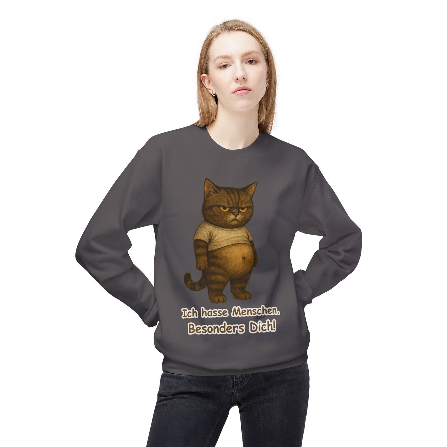 Ich hasse Menschen Unisex Sweatshirt (80 % ringgesponnene Baumwolle)