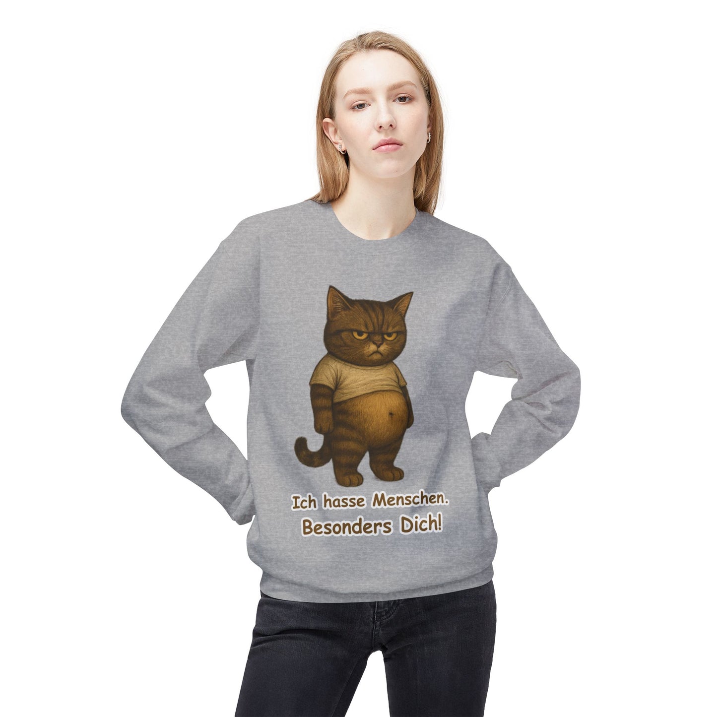 Ich hasse Menschen Unisex Sweatshirt (80 % ringgesponnene Baumwolle)