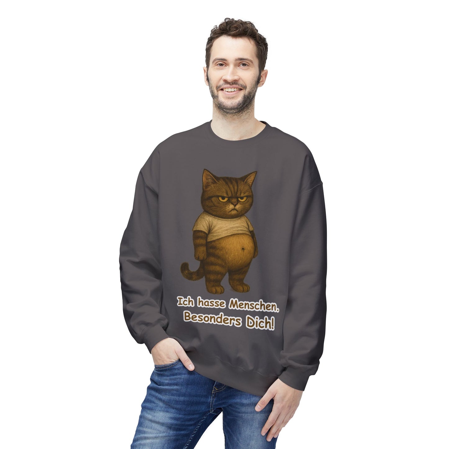 Ich hasse Menschen Unisex Sweatshirt (80 % ringgesponnene Baumwolle)