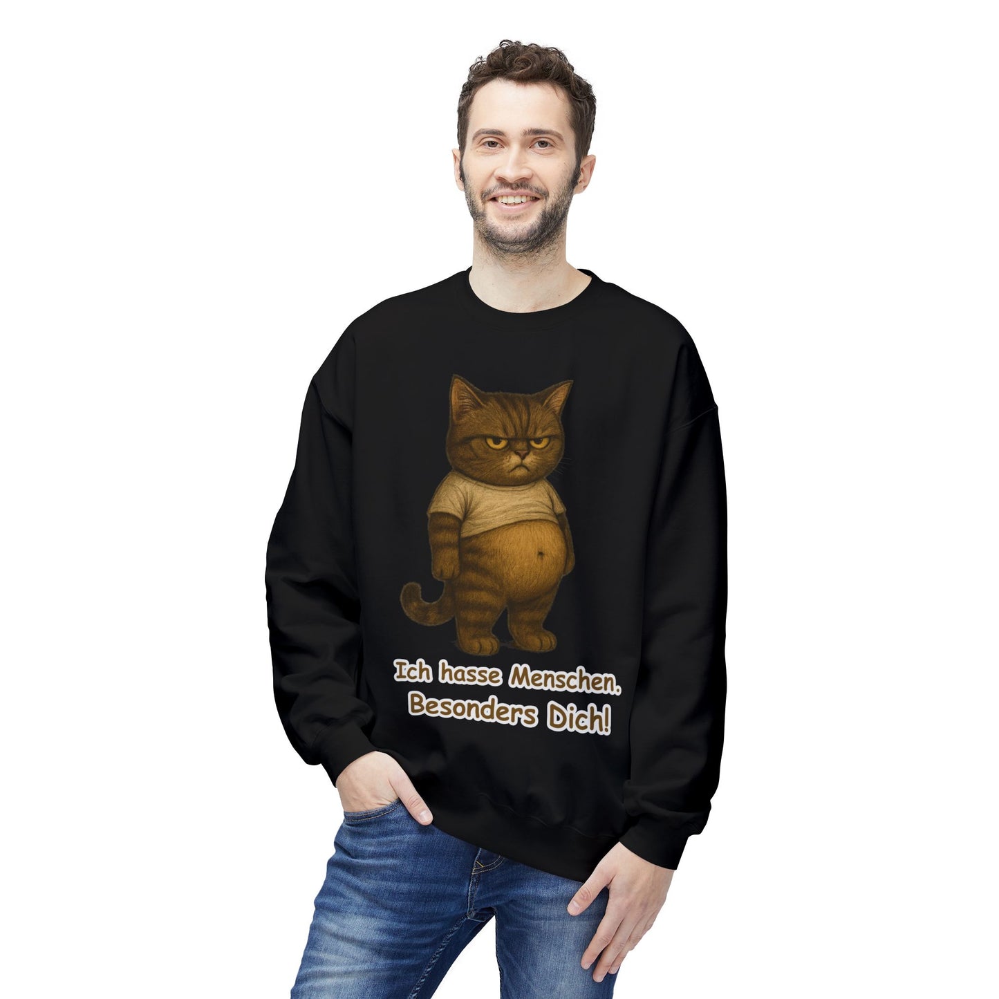 Ich hasse Menschen Unisex Sweatshirt (80 % ringgesponnene Baumwolle)