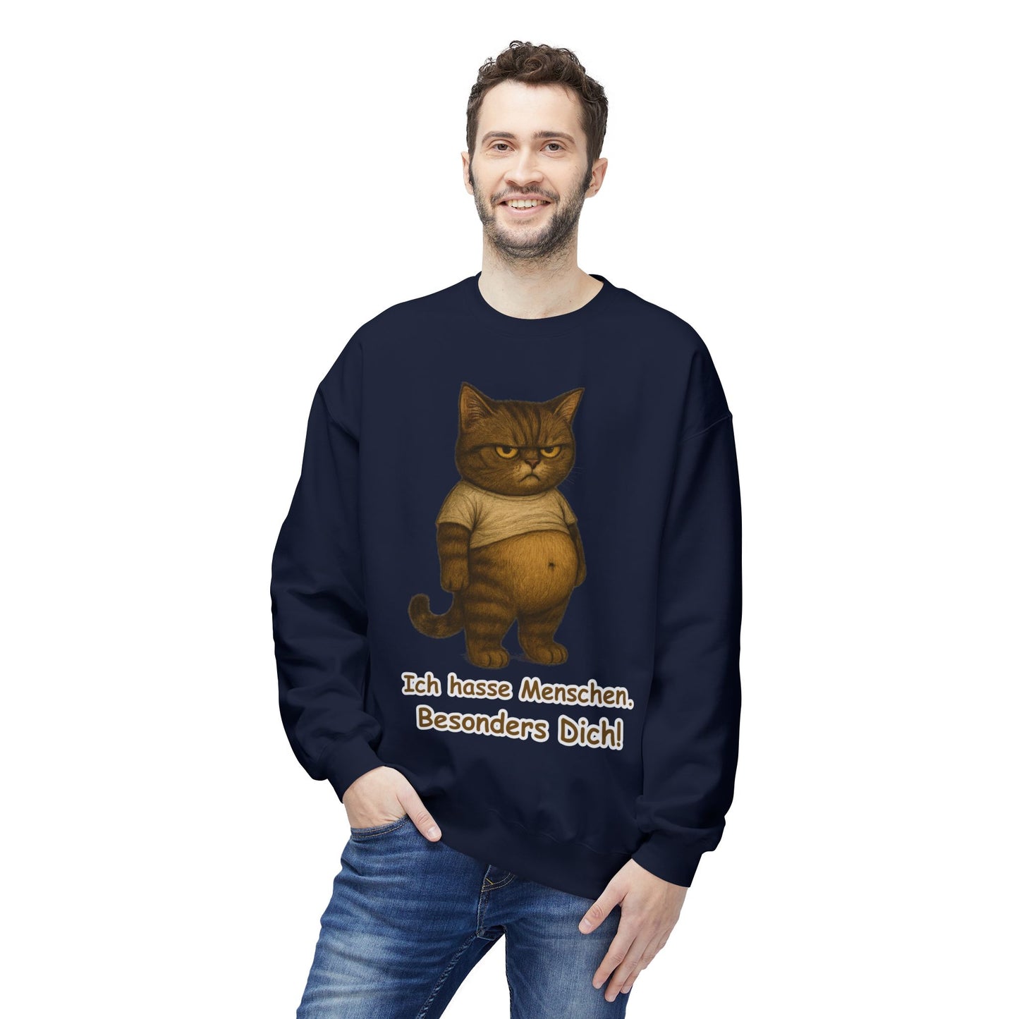 Ich hasse Menschen Unisex Sweatshirt (80 % ringgesponnene Baumwolle)