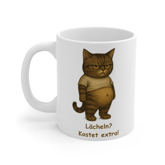 Lächeln? Kostet extra! Tasse